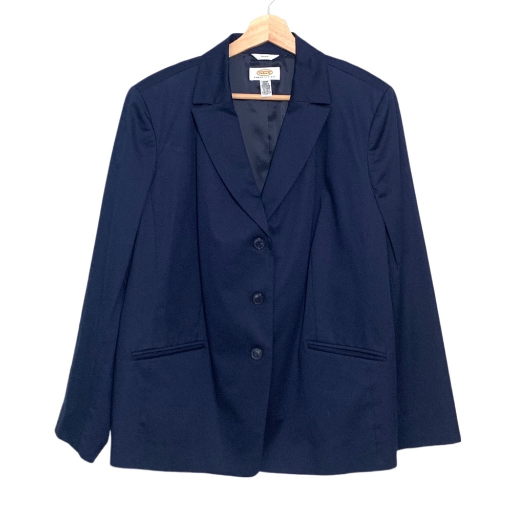 Talbots Classic Navy Blazer Sz. Petite 18W 3 Buttons Front Pockets Professional